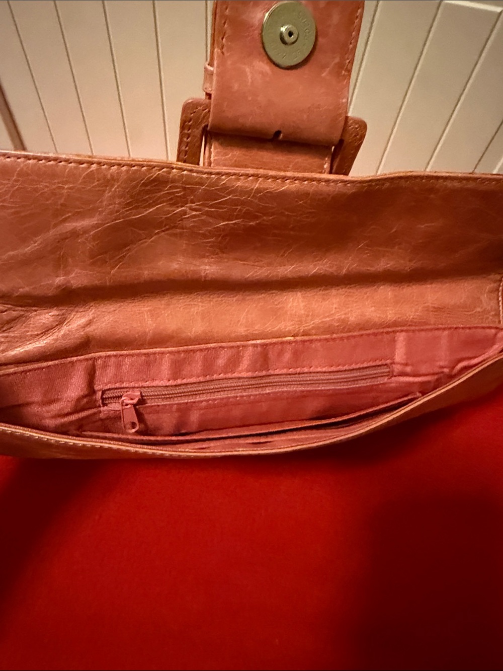 Vintage HOBO International Leather Buckle Clutch Wristlet Bag - Picture 5 of 10